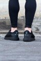 WG019 Erkek Günlük Bağcıklı Triko Cilt Spor Sneaker Ayakkabı TCST - Siyah – Wagoon Erkek Ayakkabı