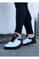 WG022 Erkek Günlük Bağcıklı Delikli Desen Cilt Spor Sneaker Ayakkabı CST - Beyaz/Siyah – Wagoon Erkek Ayakkabı