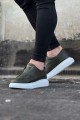 WG023 Erkek Günlük Bağcıksız Cilt Spor Sneaker Ayakkabı CBT - Haki – Wagoon Erkek Ayakkabı
