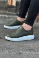 WG023 Erkek Günlük Bağcıksız Cilt Spor Sneaker Ayakkabı CBT - Haki