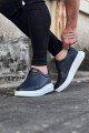 WG023 Erkek Günlük Bağcıksız Cilt Spor Sneaker Ayakkabı CBT - Lacivert – Wagoon Erkek Ayakkabı