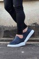 WG023 Erkek Günlük Bağcıksız Cilt Spor Sneaker Ayakkabı CBT - Lacivert – Wagoon Erkek Ayakkabı