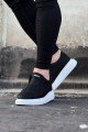 WG023 Erkek Günlük Bağcıksız Cilt Spor Sneaker Ayakkabı CBT - Siyah – Wagoon Erkek Ayakkabı