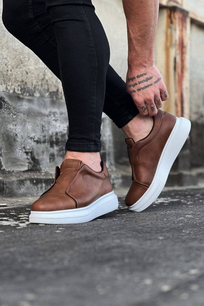 WG023 Erkek Günlük Bağcıksız Cilt Spor Sneaker Ayakkabı CBT - Taba WG023 Erkek Günlük Bağcıksız Cilt Spor Sneaker Ayakkabı CBT - Taba