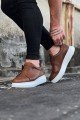 WG023 Erkek Günlük Bağcıksız Cilt Spor Sneaker Ayakkabı CBT - Taba – Wagoon Erkek Ayakkabı