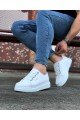 WG026 Erkek Günlük Lastikli Cilt Spor Sneaker Ayakkabı CBT - Beyaz – Wagoon Erkek Ayakkabı
