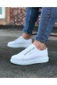 WG026 Erkek Günlük Lastikli Cilt Spor Sneaker Ayakkabı CBT - Beyaz