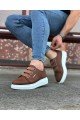 WG026 Erkek Günlük Lastikli Cilt Spor Sneaker Ayakkabı CBT - Taba – Wagoon Erkek Ayakkabı