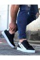 WG027 Erkek Günlük Bağcıklı No - Limits Cilt Spor Sneaker Ayakkabı CBT - Siyah/Beyaz – Wagoon Erkek Ayakkabı