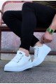 WG029 Erkek Günlük Lastikli Legend Cilt Spor Sneaker Ayakkabı CBT - Beyaz