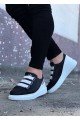 WG029 Erkek Günlük Lastikli Legend Cilt Spor Sneaker Ayakkabı CBT - Siyah/Beyaz – Wagoon Erkek Ayakkabı
