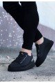 WG029 Erkek Günlük Lastikli Legend Cilt Spor Sneaker Ayakkabı CST - Siyah – Wagoon Erkek Ayakkabı