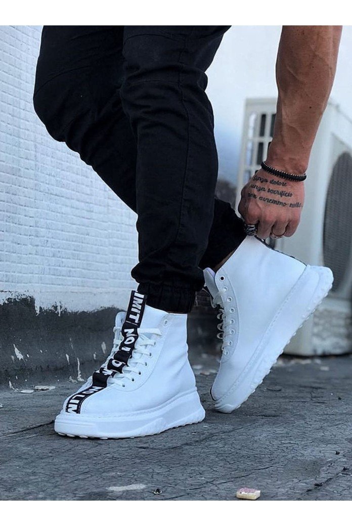 WG03 Erkek Spor Günlük Bağcıklı Cilt Bot CBT - Beyaz WG03 Erkek Spor Günlük Bağcıklı Cilt Bot CBT - Beyaz