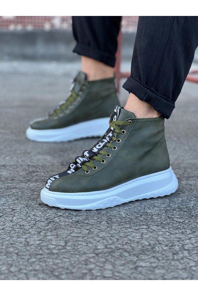 WG03 Erkek Spor Günlük Bağcıklı Cilt Bot CBT - Haki WG03 Erkek Spor Günlük Bağcıklı Cilt Bot CBT - Haki