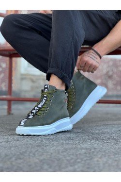 WG03 Erkek Spor Günlük Bağcıklı Cilt Bot CBT - Haki