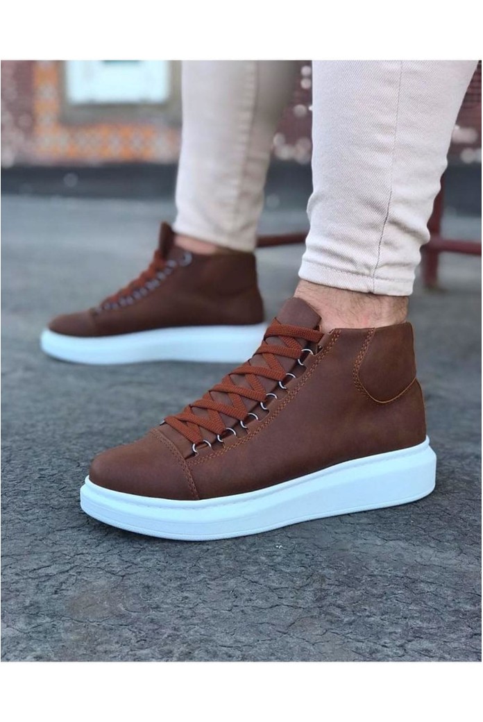 WG032 Erkek Spor Günlük Bağcıklı Cilt Bot CBT - Taba