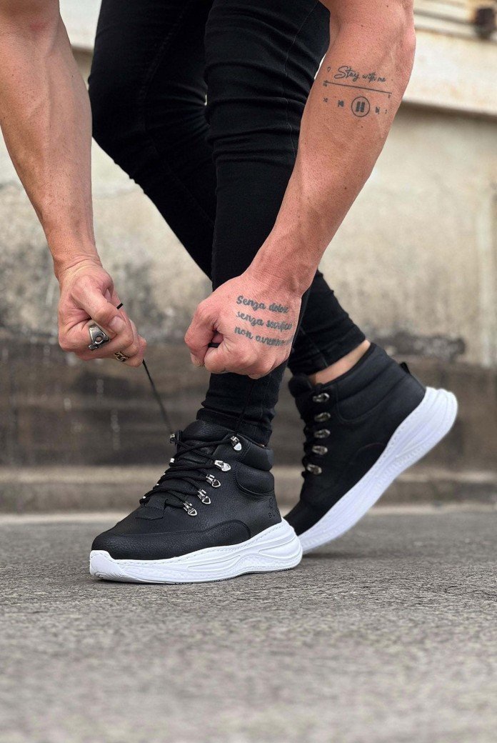 WG035 Erkek Spor Günlük Bağcıklı Cilt Bot CBT - Siyah WG035 Erkek Spor Günlük Bağcıklı Cilt Bot CBT - Siyah