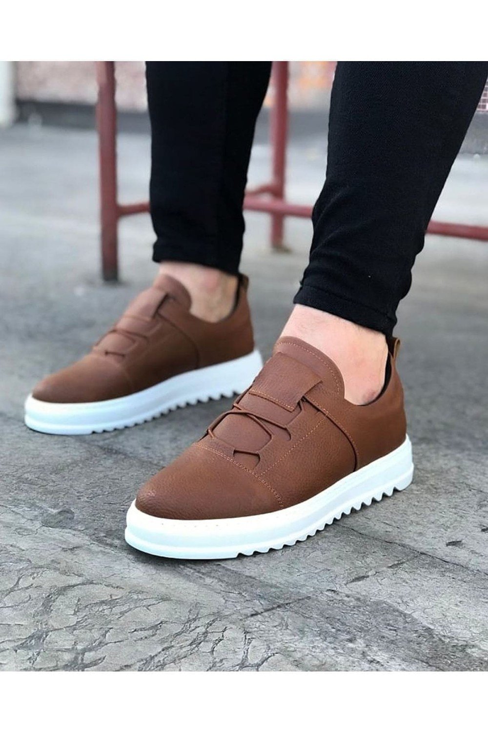 WG036 Erkek Günlük Bağcıklı Lastikli Cilt Spor Sneaker Ayakkabı CBT - Taba Erkek Ayakkabı WG036 Erkek Günlük Bağcıklı Lastikli Cilt Spor Sneaker Ayakkabı CBT - Taba – Wagoon Erkek Ayakkabı
