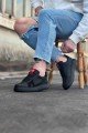 WG040 Erkek Günlük Bağcıklı Cilt Spor Sneaker Ayakkabı CST - Siyah – Wagoon Erkek Ayakkabı