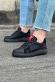WG040 Erkek Günlük Bağcıklı Cilt Spor Sneaker Ayakkabı CST - Siyah – Wagoon Erkek Ayakkabı