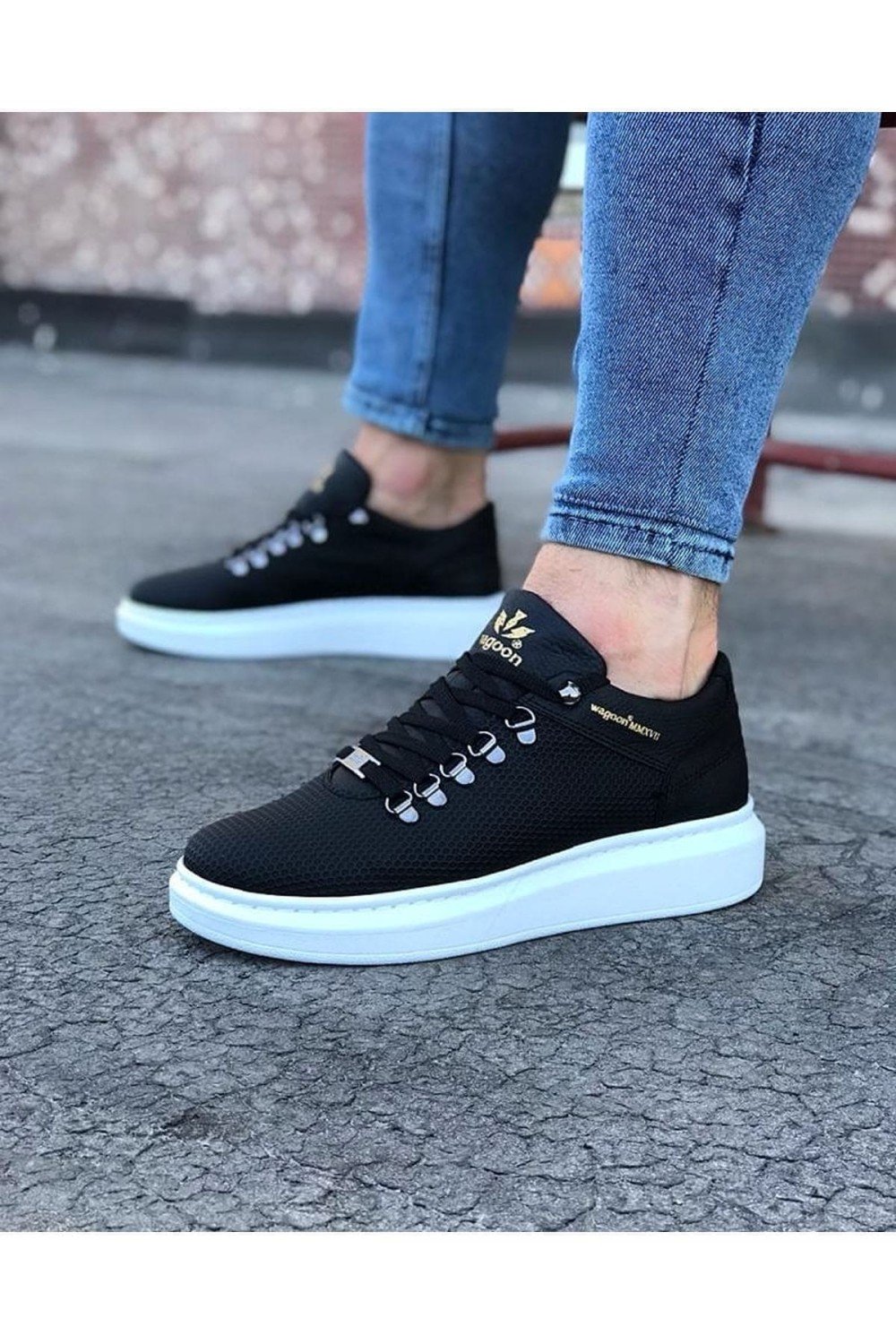 WG047 Erkek Günlük Bağcıklı Cilt Spor Sneaker Ayakkabı CBT - Siyah Erkek Ayakkabı WG047 Erkek Günlük Bağcıklı Cilt Spor Sneaker Ayakkabı CBT - Siyah – Wagoon Erkek Ayakkabı