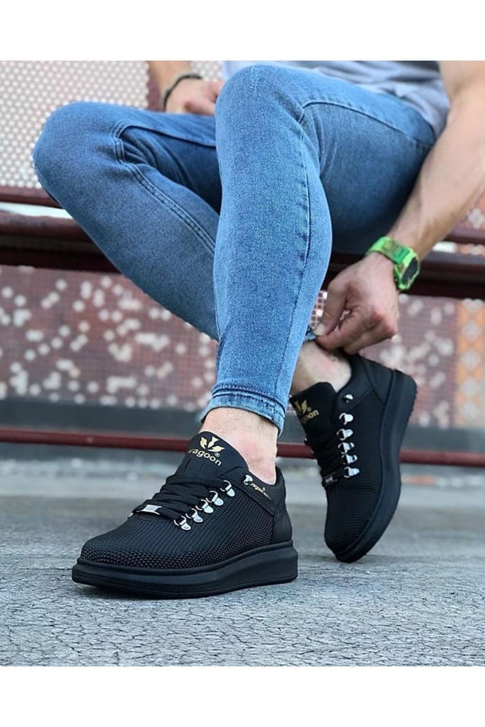 WG047 Erkek Günlük Bağcıklı Cilt Spor Sneaker Ayakkabı CST - Siyah Erkek Ayakkabı WG047 Erkek Günlük Bağcıklı Cilt Spor Sneaker Ayakkabı CST - Siyah – Wagoon Erkek Ayakkabı