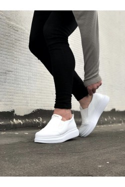 WG049 Erkek Günlük Bağcıksız Cilt Spor Sneaker Ayakkabı CBT - Beyaz WG049 Erkek Günlük Bağcıksız Cilt Spor Sneaker Ayakkabı CBT - Beyaz