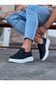 WG049 Erkek Günlük Bağcıksız Cilt Spor Sneaker Ayakkabı CBT - Siyah – Wagoon Erkek Ayakkabı