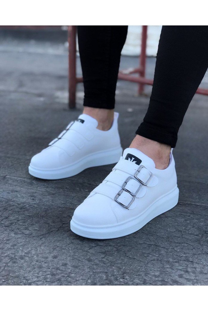 WG050 Erkek Günlük Tokalı Cilt Spor Sneaker Ayakkabı CBT - Beyaz WG050 Erkek Günlük Tokalı Cilt Spor Sneaker Ayakkabı CBT - Beyaz
