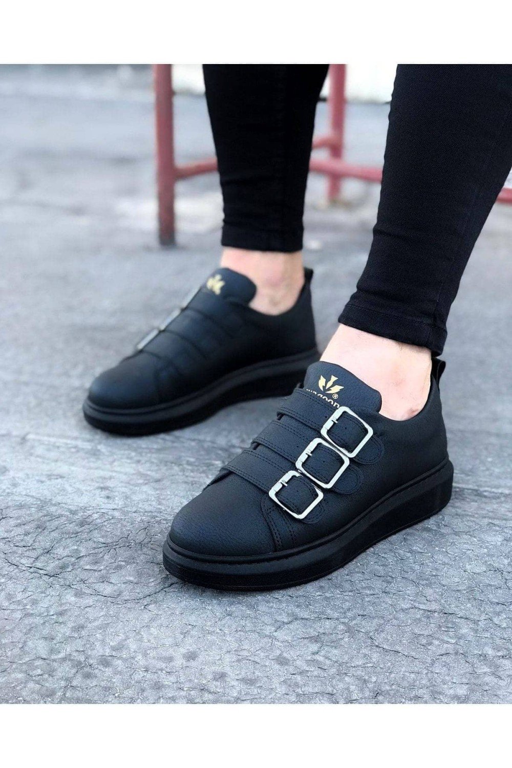 WG050 Erkek Günlük Tokalı Cilt Spor Sneaker Ayakkabı CST - Siyah Erkek Ayakkabı WG050 Erkek Günlük Tokalı Cilt Spor Sneaker Ayakkabı CST - Siyah – Wagoon Erkek Ayakkabı