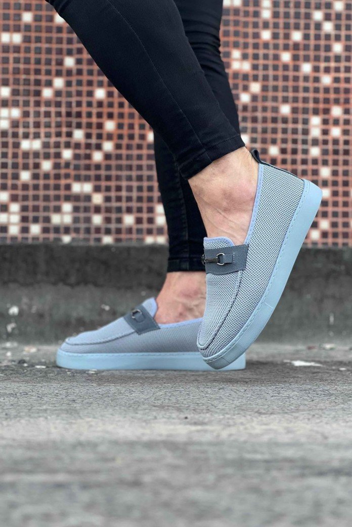 WG060 Erkek Günlük Bağcıksız Triko Süet Klasik Ayakkabı TSGT - Gri WG060 Erkek Günlük Bağcıksız Triko Süet Klasik Ayakkabı TSGT - Gri