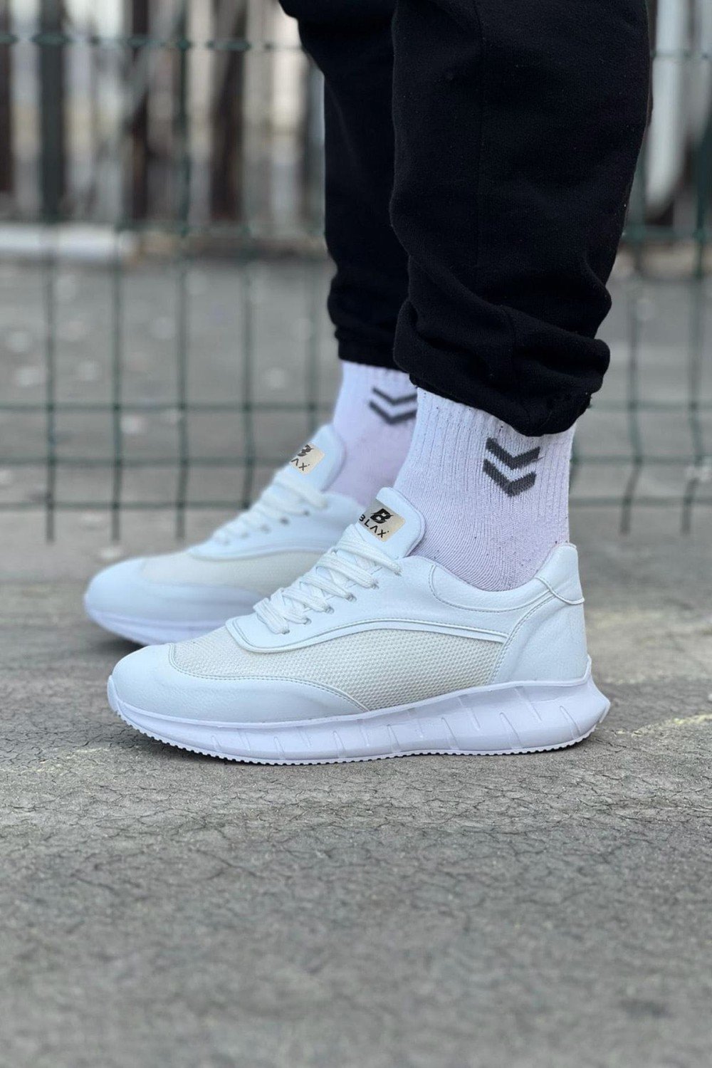 WG062 Erkek Günlük Bağcıklı Cilt Triko Spor Sneaker Ayakkabı CTBT - Beyaz Erkek Ayakkabı WG062 Erkek Günlük Bağcıklı Cilt Triko Spor Sneaker Ayakkabı CTBT - Beyaz – Wagoon Erkek Ayakkabı