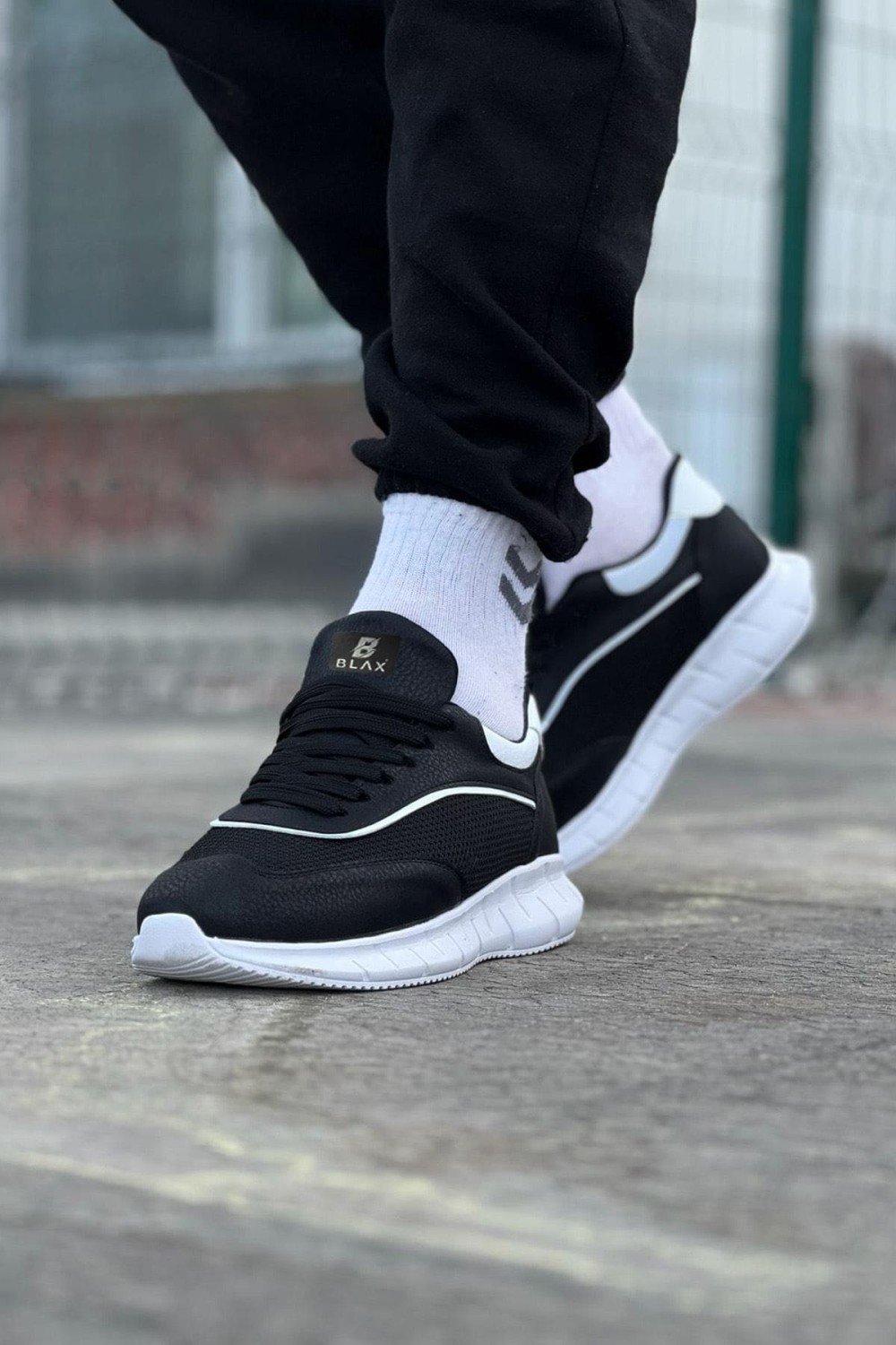 WG062 Erkek Günlük Bağcıklı Cilt Triko Spor Sneaker Ayakkabı CTBT - Siyah/Beyaz Erkek Ayakkabı WG062 Erkek Günlük Bağcıklı Cilt Triko Spor Sneaker Ayakkabı CTBT - Siyah/Beyaz – Wagoon Erkek Ayakkabı