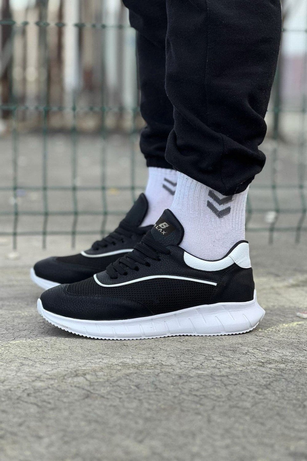 WG062 Erkek Günlük Bağcıklı Cilt Triko Spor Sneaker Ayakkabı CTBT - Siyah/Beyaz Erkek Ayakkabı WG062 Erkek Günlük Bağcıklı Cilt Triko Spor Sneaker Ayakkabı CTBT - Siyah/Beyaz – Wagoon Erkek Ayakkabı