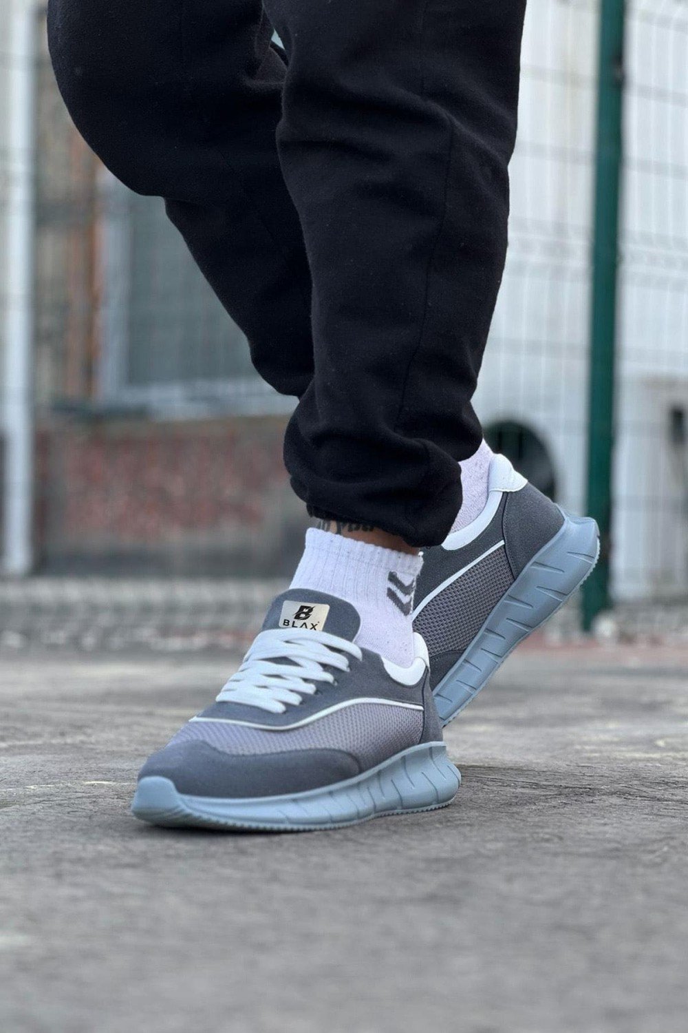 WG062 Erkek Günlük Bağcıklı Cilt Triko Spor Sneaker Ayakkabı CTGT - Gri Erkek Ayakkabı WG062 Erkek Günlük Bağcıklı Cilt Triko Spor Sneaker Ayakkabı CTGT - Gri – Wagoon Erkek Ayakkabı
