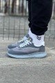 WG062 Erkek Günlük Bağcıklı Cilt Triko Spor Sneaker Ayakkabı CTGT - Gri Erkek Ayakkabı WG062 Erkek Günlük Bağcıklı Cilt Triko Spor Sneaker Ayakkabı CTGT - Gri – Wagoon Erkek Ayakkabı