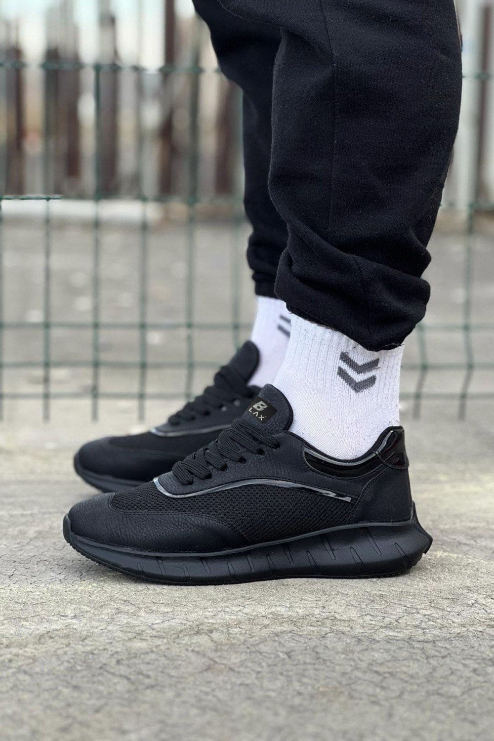 WG062 Erkek Günlük Bağcıklı Cilt Triko Spor Sneaker Ayakkabı CTST - Siyah Erkek Ayakkabı WG062 Erkek Günlük Bağcıklı Cilt Triko Spor Sneaker Ayakkabı CTST - Siyah – Wagoon Erkek Ayakkabı