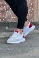 WG063 Erkek Günlük Bağcıklı Triko Süet Spor Sneaker Ayakkabı TSBT - Beyaz/Kırmızı – Wagoon Erkek Ayakkabı