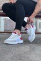WG063 Erkek Günlük Bağcıklı Triko Süet Spor Sneaker Ayakkabı TSBT - Beyaz/Kırmızı – Wagoon Erkek Ayakkabı