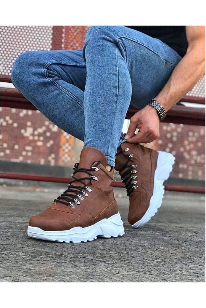 WG07 Erkek Spor Günlük Bağcıklı Cilt Bot CBT - Taba