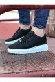 WG08 Erkek Günlük Bağcıklı Cilt Spor Sneaker Ayakkabı CBT - Siyah – Wagoon Erkek Ayakkabı