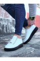 WG08 Erkek Günlük Bağcıklı Cilt Spor Sneaker Ayakkabı CST - Beyaz – Wagoon Erkek Ayakkabı