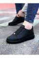 WG08 Erkek Günlük Bağcıklı Cilt Spor Sneaker Ayakkabı CST - Siyah – Wagoon Erkek Ayakkabı