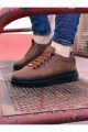 WG08 Erkek Günlük Bağcıklı Cilt Spor Sneaker Ayakkabı CST - Taba – Wagoon Erkek Ayakkabı
