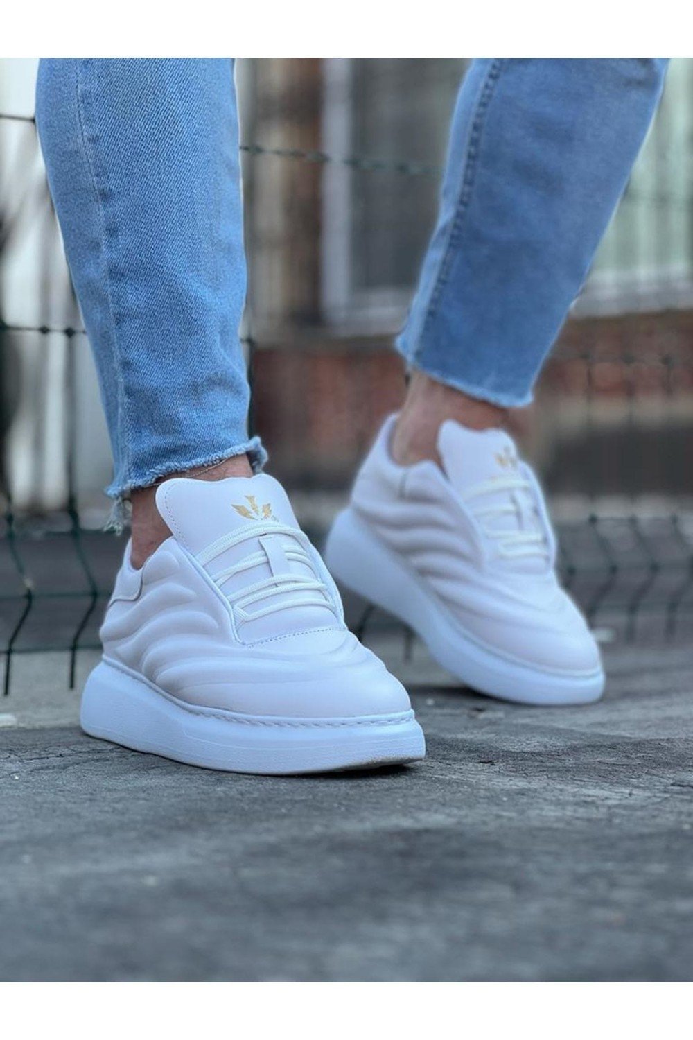 WG094 Erkek Günlük Bağcıklı Cilt Spor Sneaker Ayakkabı CBT - Beyaz Erkek Ayakkabı WG094 Erkek Günlük Bağcıklı Cilt Spor Sneaker Ayakkabı CBT - Beyaz – Wagoon Erkek Ayakkabı