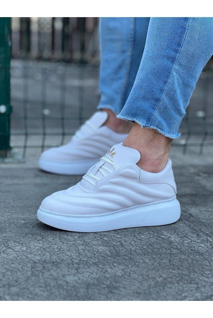 WG094 Erkek Günlük Bağcıklı Cilt Spor Sneaker Ayakkabı CBT - Beyaz WG094 Erkek Günlük Bağcıklı Cilt Spor Sneaker Ayakkabı CBT - Beyaz