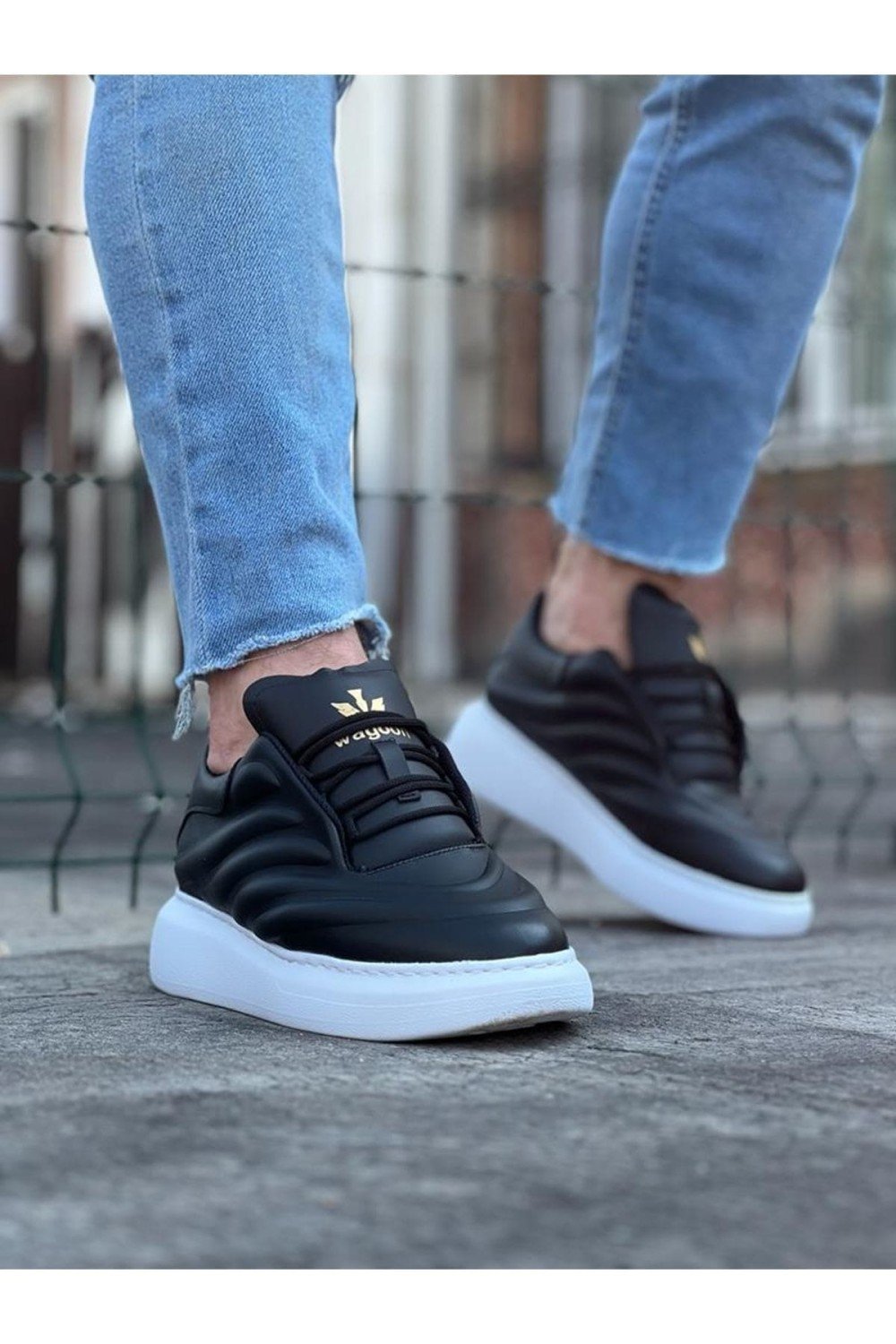 WG094 Erkek Günlük Bağcıklı Cilt Spor Sneaker Ayakkabı CBT - Siyah Erkek Ayakkabı WG094 Erkek Günlük Bağcıklı Cilt Spor Sneaker Ayakkabı CBT - Siyah – Wagoon Erkek Ayakkabı