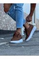 WG094 Erkek Günlük Bağcıklı Cilt Spor Sneaker Ayakkabı CBT - Taba – Wagoon Erkek Ayakkabı
