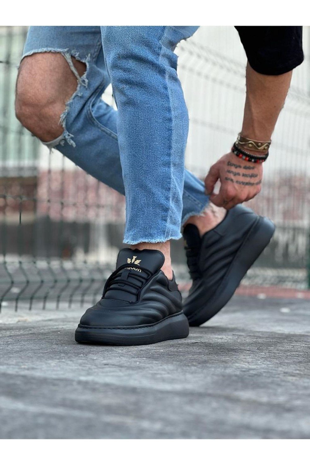 WG094 Erkek Günlük Bağcıklı Cilt Spor Sneaker Ayakkabı CST - Siyah Erkek Ayakkabı WG094 Erkek Günlük Bağcıklı Cilt Spor Sneaker Ayakkabı CST - Siyah – Wagoon Erkek Ayakkabı