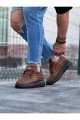 WG094 Erkek Günlük Bağcıklı Cilt Spor Sneaker Ayakkabı CST - Taba – Wagoon Erkek Ayakkabı